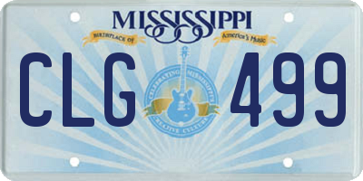 MS license plate CLG499
