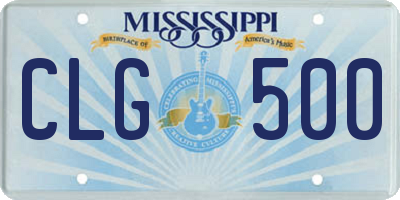 MS license plate CLG500