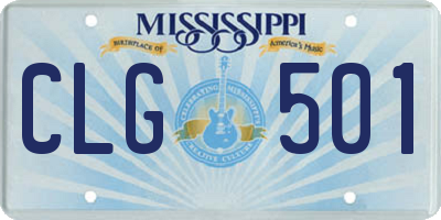 MS license plate CLG501