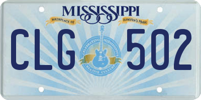 MS license plate CLG502