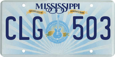 MS license plate CLG503
