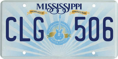 MS license plate CLG506