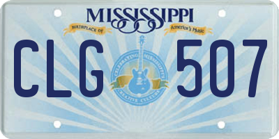 MS license plate CLG507