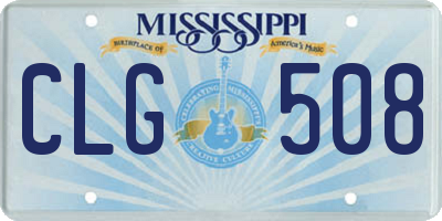 MS license plate CLG508