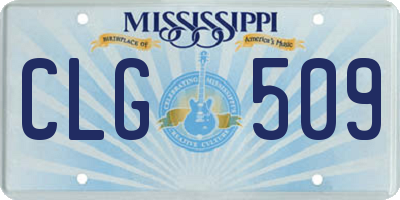 MS license plate CLG509