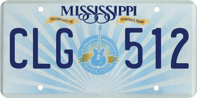 MS license plate CLG512