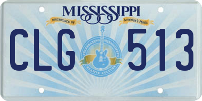 MS license plate CLG513