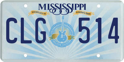 MS license plate CLG514