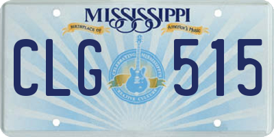 MS license plate CLG515