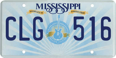 MS license plate CLG516