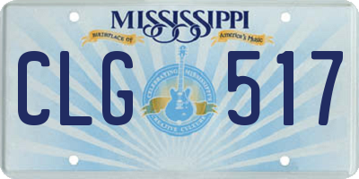 MS license plate CLG517