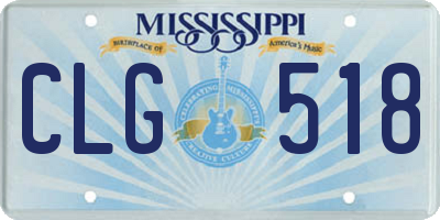 MS license plate CLG518