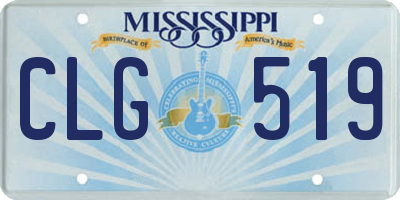 MS license plate CLG519