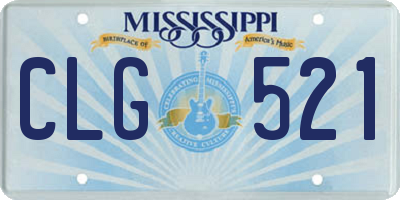 MS license plate CLG521