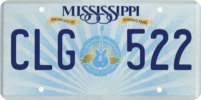 MS license plate CLG522