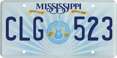 MS license plate CLG523