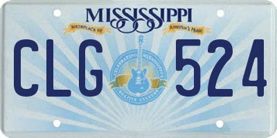 MS license plate CLG524