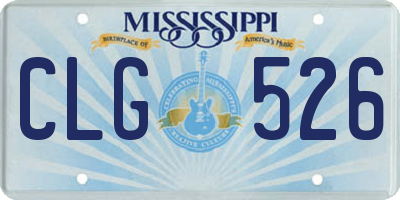 MS license plate CLG526