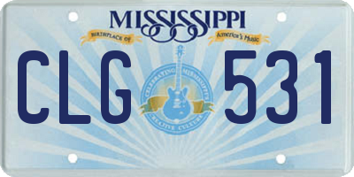 MS license plate CLG531