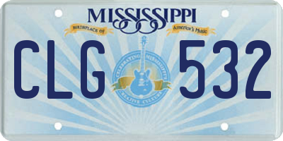 MS license plate CLG532
