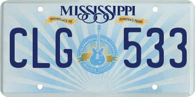 MS license plate CLG533