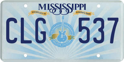 MS license plate CLG537