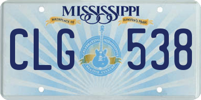 MS license plate CLG538