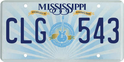 MS license plate CLG543
