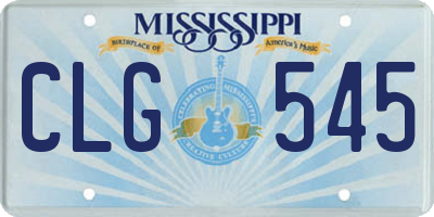 MS license plate CLG545