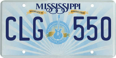 MS license plate CLG550