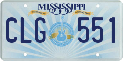 MS license plate CLG551