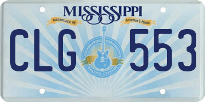 MS license plate CLG553