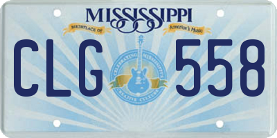 MS license plate CLG558