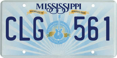 MS license plate CLG561