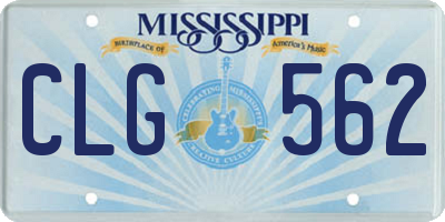 MS license plate CLG562