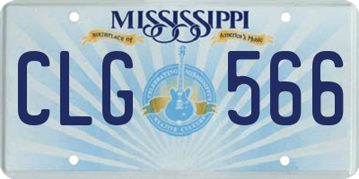 MS license plate CLG566