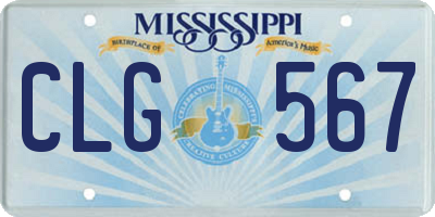 MS license plate CLG567
