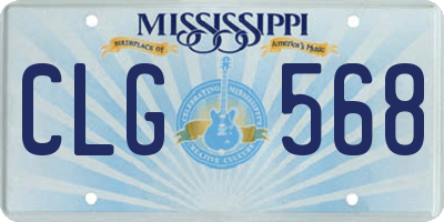 MS license plate CLG568