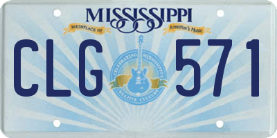 MS license plate CLG571