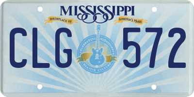 MS license plate CLG572