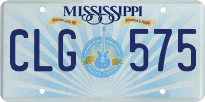 MS license plate CLG575