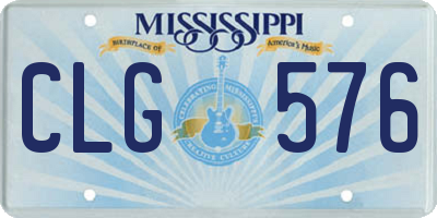 MS license plate CLG576
