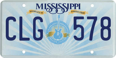 MS license plate CLG578