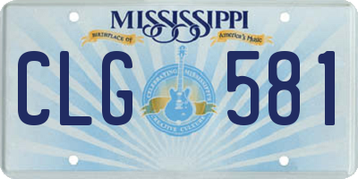 MS license plate CLG581
