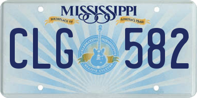 MS license plate CLG582