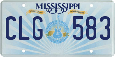 MS license plate CLG583