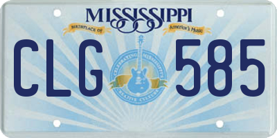 MS license plate CLG585