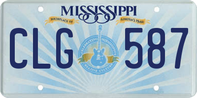 MS license plate CLG587