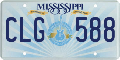 MS license plate CLG588