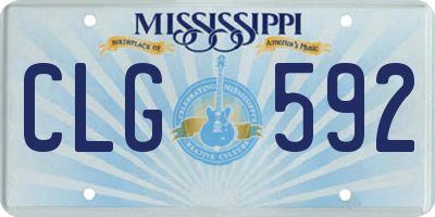 MS license plate CLG592